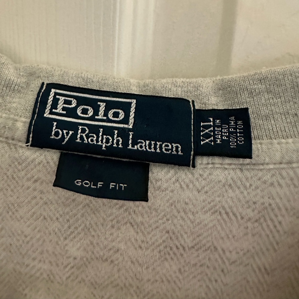 Polo Ralph Lauren XXL Ivory Herringbone Pima Golf Fit Casual Men - Picture 3 of 4